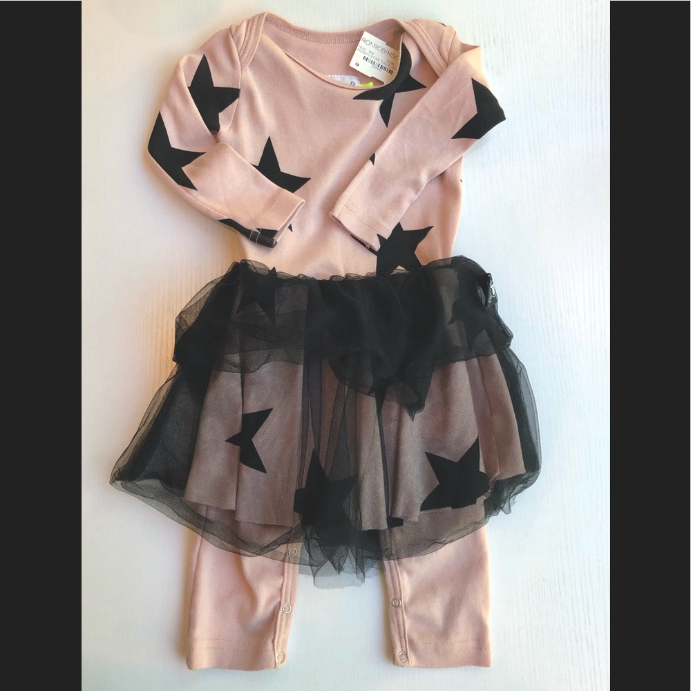 NWT, Nununu pink onesie with tutu, 6-12M